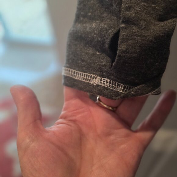 L- Culture Code Brand , Gray and black star Henley with thumb holes - Picture 2 of 4